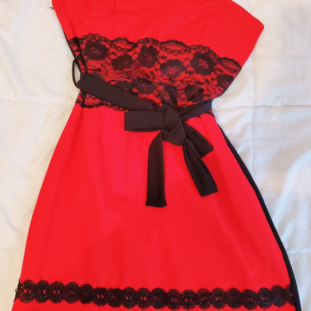 Zeagoo Women Sexy Strapless Lace Bodycon Cocktail
